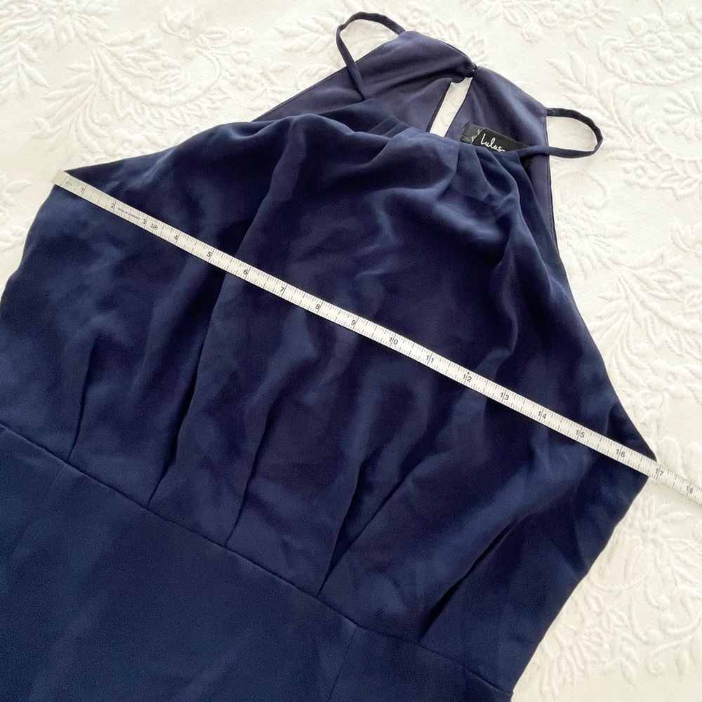 NWOT Lulus Dreamy Date Night Navy Blue Sleeveless Midi Dress Medium - Picture 10 of 13